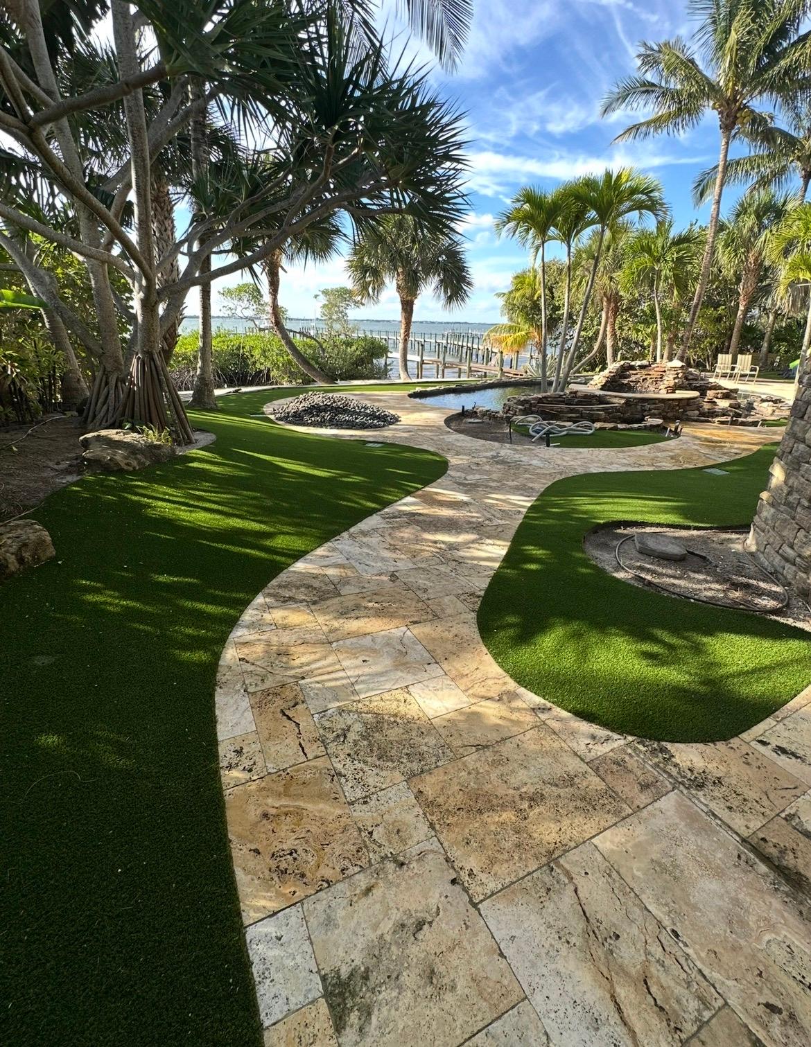Paver driveway and matching walkway on a Treasure Coast property