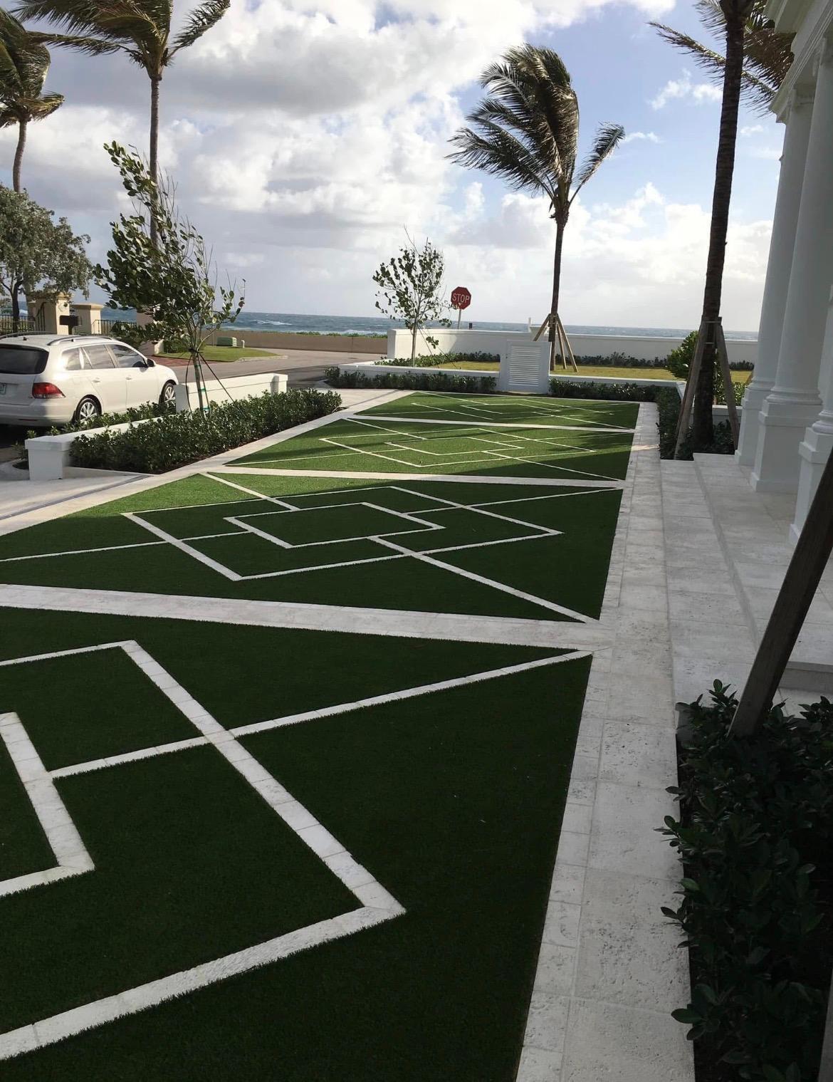 New lawn and plantings installation