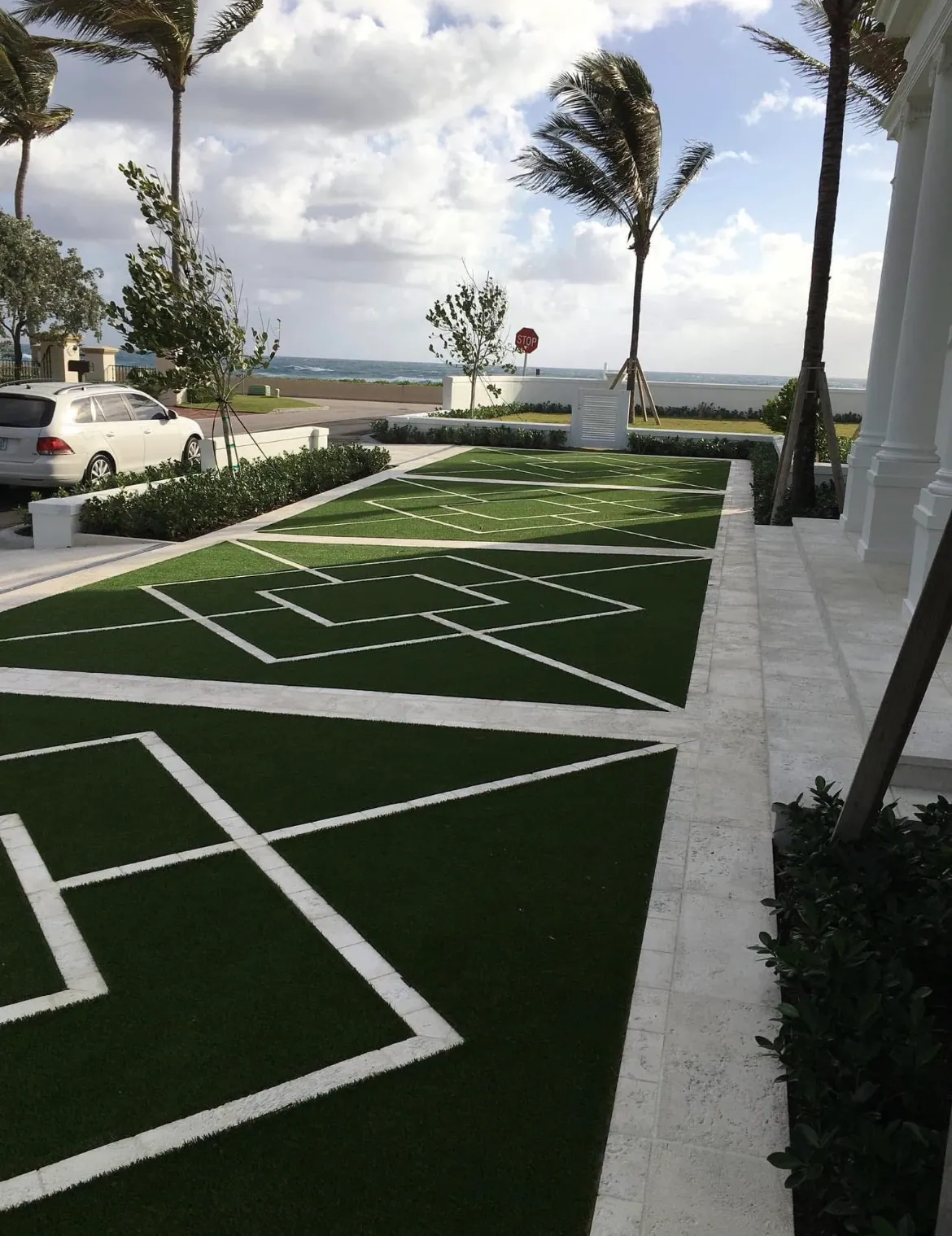New lawn and bed installation on a Treasure Coast property