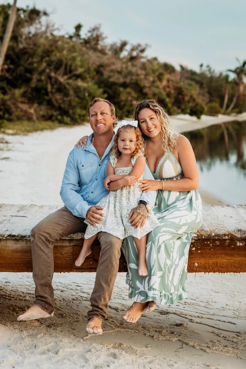 Zach Sadler and family at the beach.